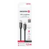 CABLU DE DATE SWISSTEN TEXTILE USB-C / LIGHTNING 1.2 M NEGRU