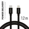 CABLU DE DATE SWISSTEN TEXTILE USB-C / LIGHTNING 1.2 M NEGRU