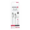 CABLU DE DATE SWISSTEN TEXTILE USB-C / USB-C 0.2 M ARGINTIU