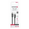 CABLU DE DATE SWISSTEN TEXTILE USB-C / USB-C 0.2 M NEGRU