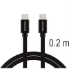CABLU DE DATE SWISSTEN TEXTILE USB-C / USB-C 0.2 M NEGRU