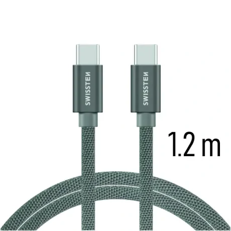 CABLU DE DATE SWISSTEN TEXTILE USB-C / USB-C 1.2 M GRI