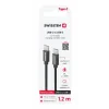 CABLU DE DATE SWISSTEN TEXTILE USB-C / USB-C 1.2 M NEGRU