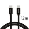 CABLU DE DATE SWISSTEN TEXTILE USB-C / USB-C 1.2 M NEGRU