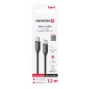 CABLU DE DATE SWISSTEN TEXTILE USB-C / USB-C 1.2 M NEGRU