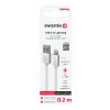 CABLU DE DATE SWISSTEN TEXTILE USB / LIGHTNING 0.2 M ARGINTIU