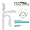 CABLU DE DATE SWISSTEN TEXTILE USB / LIGHTNING 0.2 M ARGINTIU