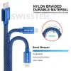 CABLU DE DATE SWISSTEN TEXTILE USB / LIGHTNING 1.2 M ALBASTRU