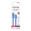 CABLU DE DATE SWISSTEN TEXTILE USB / LIGHTNING 1.2 M ALBASTRU