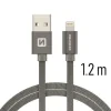 CABLU DE DATE SWISSTEN TEXTILE USB / LIGHTNING 1.2 M GRI