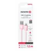 CABLU DE DATE SWISSTEN TEXTILE USB / LIGHTNING 1.2 M ROZ/AURIU