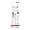 CABLU DE DATE SWISSTEN TEXTILE USB / LIGHTNING 2.0 M ARGINTIU