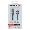 CABLU DE DATE SWISSTEN TEXTILE USB / LIGHTNING 2.0 M GRI