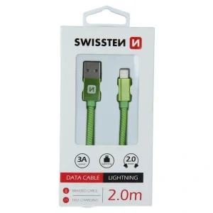 CABLU DE DATE SWISSTEN TEXTILE USB / LIGHTNING 2.0 M VERDE