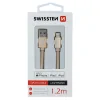 CABLU DE DATE SWISSTEN TEXTILE USB / LIGHTNING MFi 1.2 M AUR