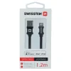 CABLU DE DATE SWISSTEN TEXTILE USB / LIGHTNING MFi 1.2 M NEGRU