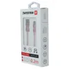 CABLU DE DATE SWISSTEN TEXTILE USB / MICRO USB 0.2 M ROZ/AURIU