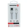 CABLU DE DATE SWISSTEN TEXTILE USB / MICRO USB 2.0 M ARGINTIU