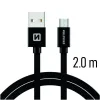 CABLU DE DATE SWISSTEN TEXTILE USB / MICRO USB 2.0 M NEGRU