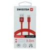 CABLU DE DATE SWISSTEN TEXTILE USB / MICRO USB 3.0 M ROȘU