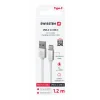 CABLU DE DATE SWISSTEN TEXTILE USB / USB-C 1.2 M ARGINTIU