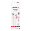 CABLU DE DATE SWISSTEN TEXTILE USB / USB-C 1.2 M ROZ/AURIU