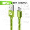 CABLU DE DATE SWISSTEN TEXTILE USB / USB-C 1.2 M VERDE
