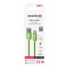 CABLU DE DATE SWISSTEN TEXTILE USB / USB-C 1.2 M VERDE