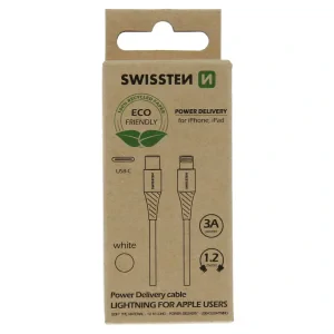 CABLU DE DATE SWISSTEN USB-C/LIGHTNING ALB 1.2M (PACHET ECO)