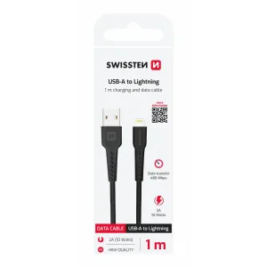 CABLU DE DATE SWISSTEN USB / LIGHTNING 1.0 M NEGRU