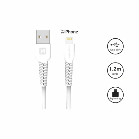 CABLU DE DATE SWISSTEN USB / LIGHTNING 1.2 M ALB (SWISSTEN CDU BOX)