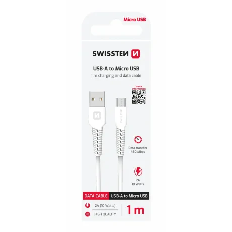 CABLU DE DATE SWISSTEN USB / MICRO USB 1.0 M ALB