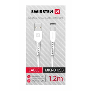 CABLU DE DATE SWISSTEN USB / MICRO USB 1.2 M ALB (SWISSTEN CDU BOX)