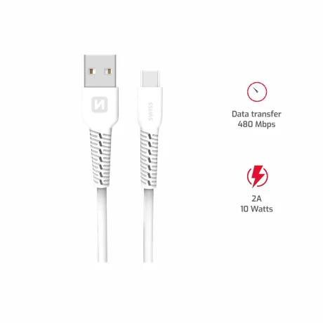 CABLU DE DATE SWISSTEN USB / USB-C 1.0 M ALB