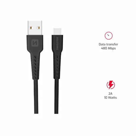 CABLU DE DATE SWISSTEN USB / USB-C 1.0 M NEGRU