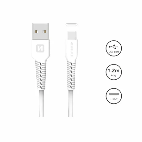 CABLU DE DATE SWISSTEN USB / USB-C 1.2 M ALB (SWISSTEN CDU BOX)