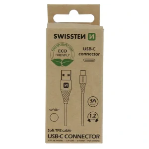 CABLU DE DATE SWISSTEN USB/USB-C ALB 1.2M (PACHET ECO)