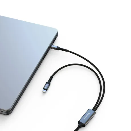 Cablu de încărcare SWISSTEN 2 în 1 100W USB-C / USB-C + LIGHTNING 1,5 m negru