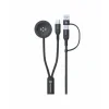 Cablu de încărcare wireless SWISSTEN 2 în 1 pentru ceasul Samsung Galaxy și USB-C, USB-C (USB-A) 1,2 m negru