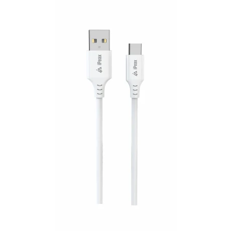 Cablu iPEAX TPU USB-A / USB-C 1M, USB 2.0 ALB