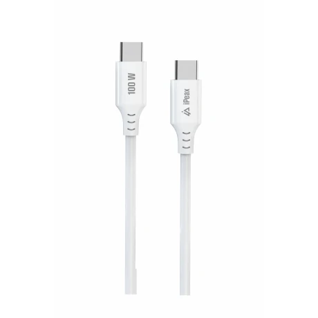 Cablu iPEAX TPU USB-C / USB-C 1.5M, 5A, 100W ALB