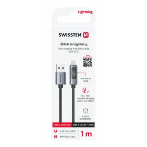 Cablu LCD SWISSTEN USB-A / LIGHTNING 1 M