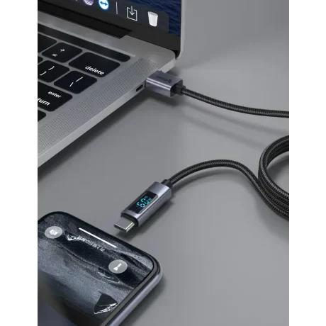 Cablu LCD SWISSTEN USB-A / USB-C 1 M