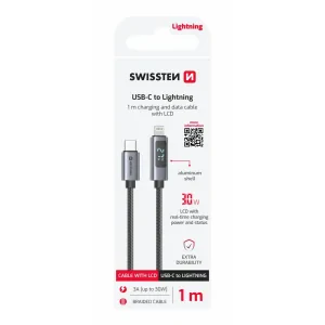 Cablu LCD SWISSTEN USB-C / LIGHTNING 1 M