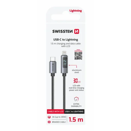 Cablu LCD SWISSTEN USB-C / LIGHTNING 1.5 M
