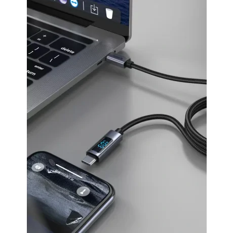 Cablu LCD SWISSTEN USB-C / USB-C 1 M