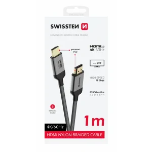 Cablu SWISSTEN HDMI la HDMI 4K 60Hz 1.0 M nailon