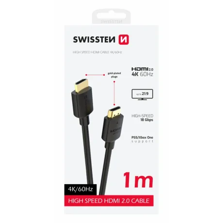 Cablu SWISSTEN HDMI la HDMI 4K 60Hz 1.0 M PVC
