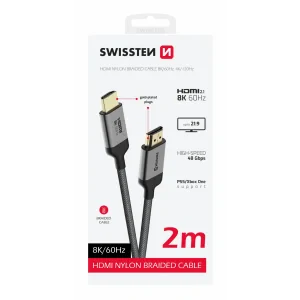 Cablu SWISSTEN HDMI la HDMI 8K 60Hz 2.0 m nailon