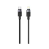 Cablu textil iPEAX FLEXLINE USB-C / LIGHTNING 1.5M, USB 2.0 Negru